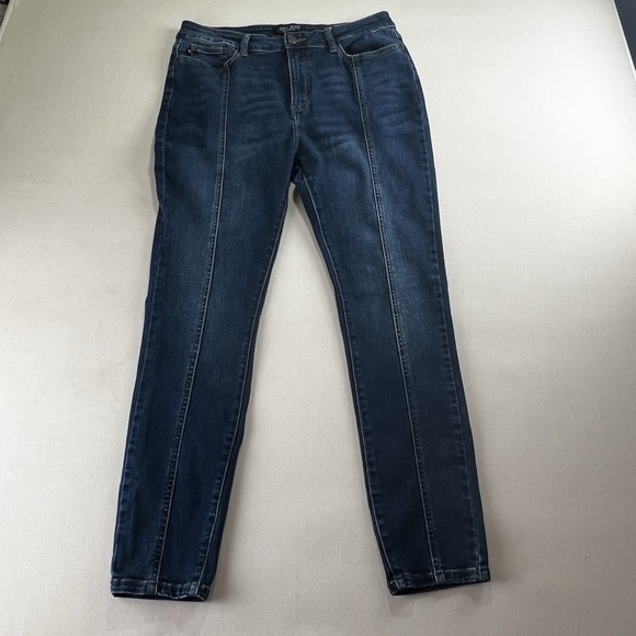 Judy Blue Denim - Judy Blue Jeans Womens 13/31 Blue Dark Wash Skinny Fit Mid Seam Stitch JB8863